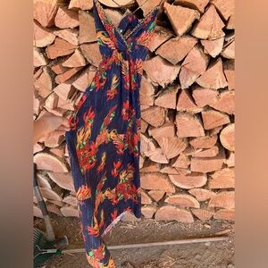 Brazilian Women’s Small Floral Beaded Maxi Dress Resortwear Vacation Beach Tropi